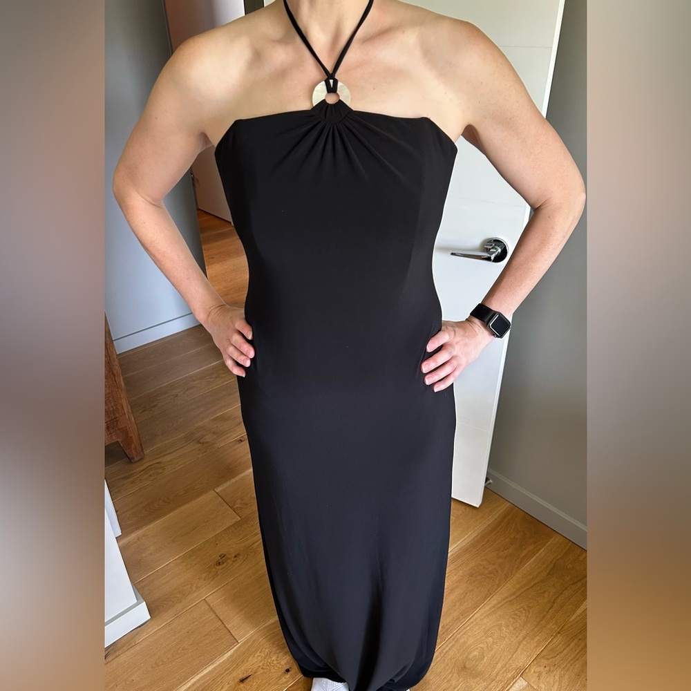 Laundry By Shelli Segal Black Strapless Ruched Sheath Dress